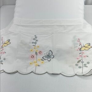 Floral Embroidered Valance Cottagecore Fairycore Feminine Butterflies 55..5” W
